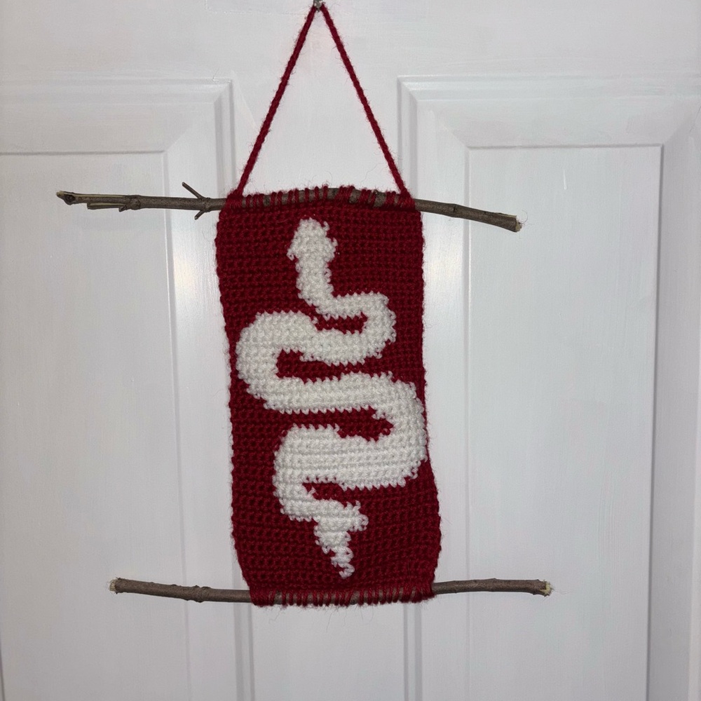 Red and White Snake Wall Hanging